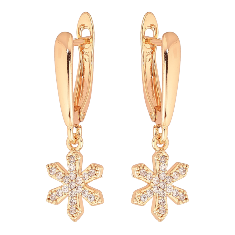 Серьги Xuping M&L Цвет 18K английский замок Снежинки с кристаллами фото №1