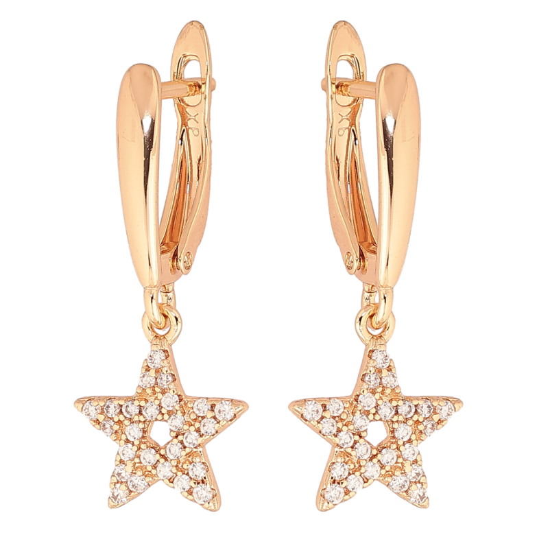 Сережки Xuping M&L Колір 18K англійський замок «Зірки з інкрустацією кристалами» фото №1