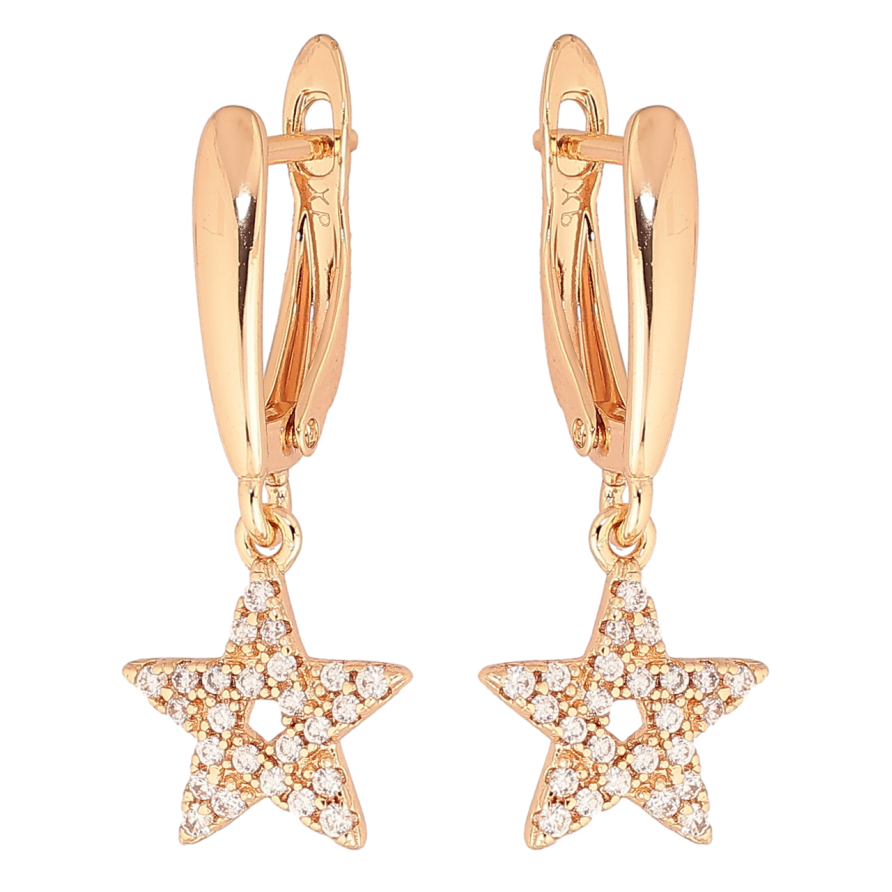 Серьги Xuping M&L Цвет 18K английский замок Звезды с инкрустацией кристаллами фото №1