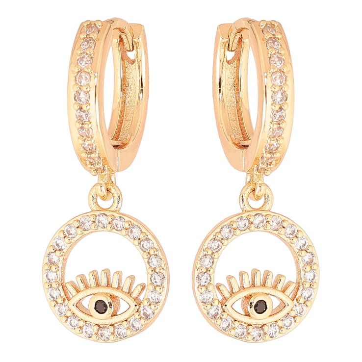 Сережки Xuping M&L Колір 18K підвіски на колечках «Кристальні колечка з очима» фото №13