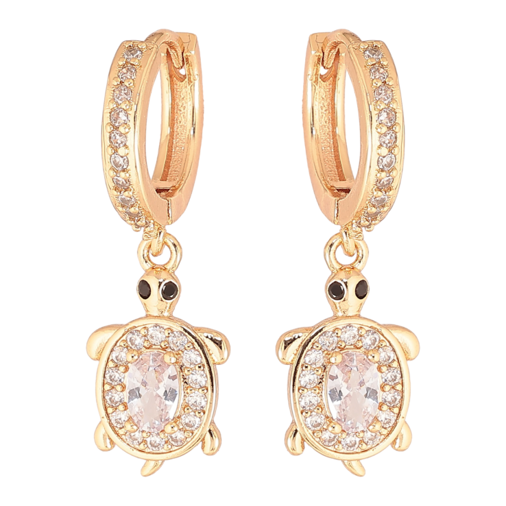 Сережки Xuping M&L Колір 18K підвіски на колечках «Черепашки з кристалами» фото №8