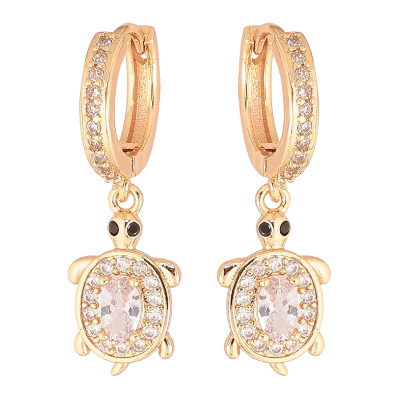 Сережки Xuping M&L Колір 18K підвіски на колечках «Черепашки з кристалами» фото №6