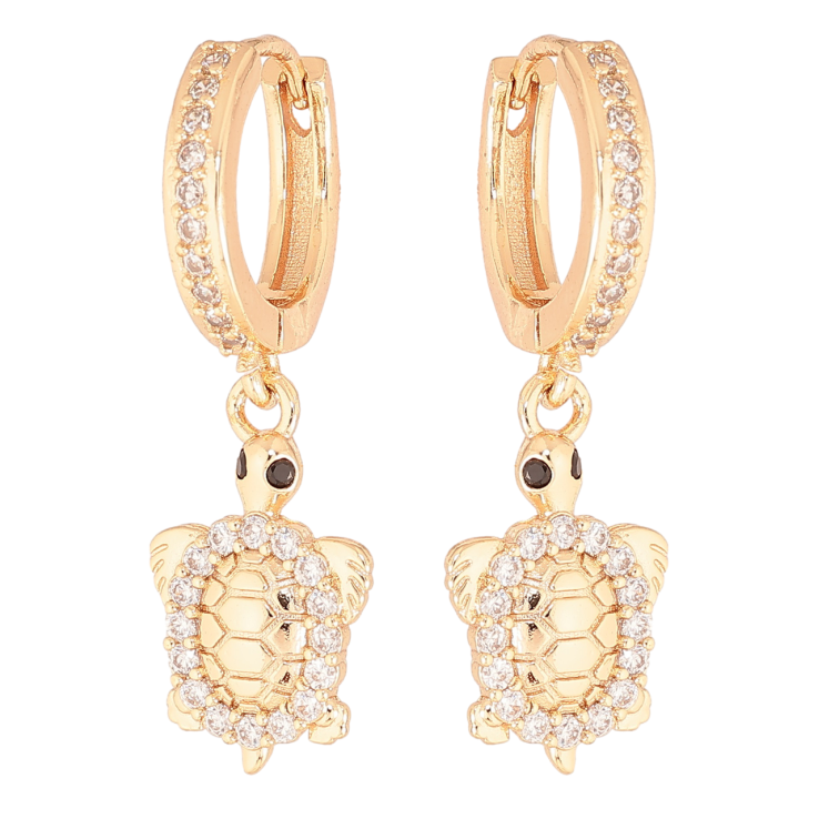 Сережки Xuping M&L Колір 18K підвіски на колечках «Черепашки» фото №11