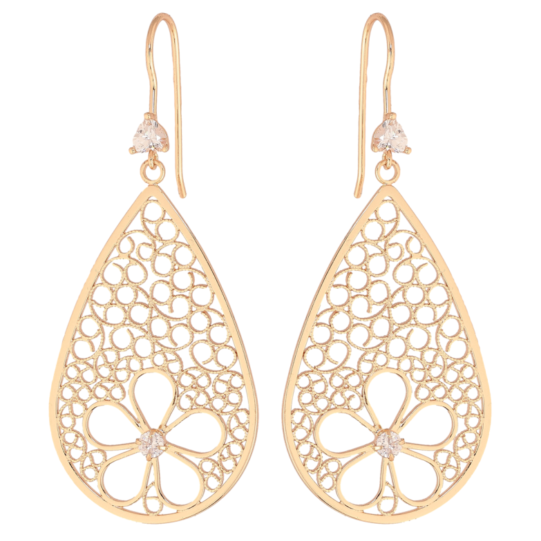 Серьги Xuping M&L Цвет 18K французский замок Ажурные подвески с цветочками фото №11