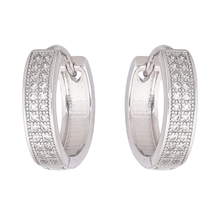 Серьги Xuping M&L Цвет Родий колечки Инкрустация кристаллами фото №1