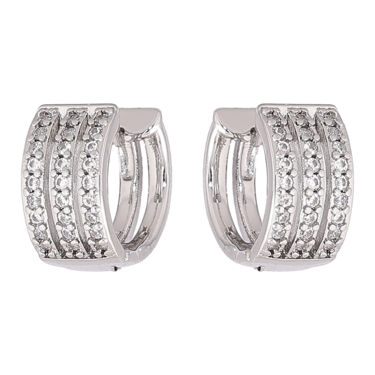 Серьги Xuping M&L Цвет Родий колечки Инкрустация кристаллами фото №10