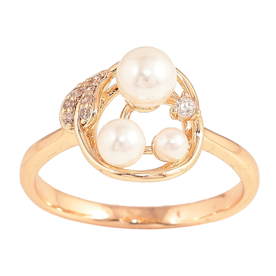 Каблучка Xuping M&L Колір 18К «Візерунок з перлинами» фото №1