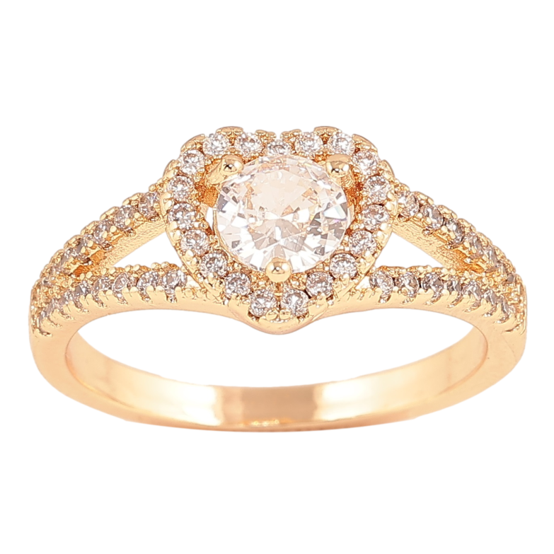 Кольцо Xuping M&L Цвет 18К Сердечко с инкрустацией кристаллами фото №1