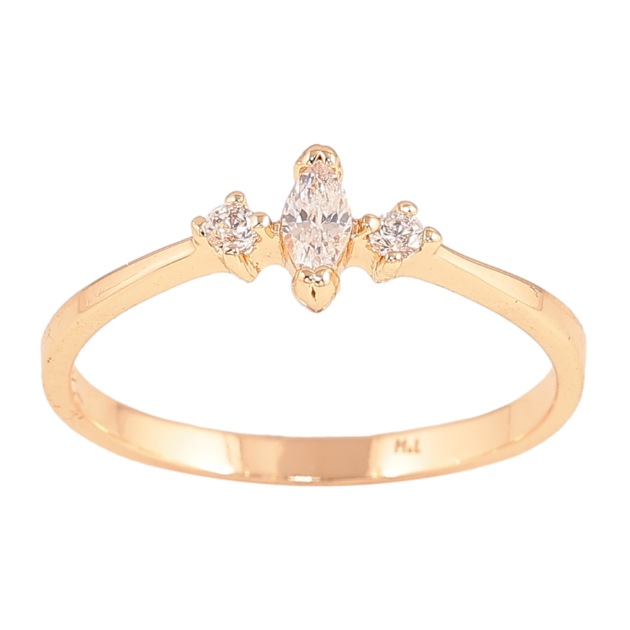 Каблучка Xuping M&L Колір 18К «Три кристали» фото №1 Каблучка Xuping M&L Колір 18К «Три кристали» фото №1