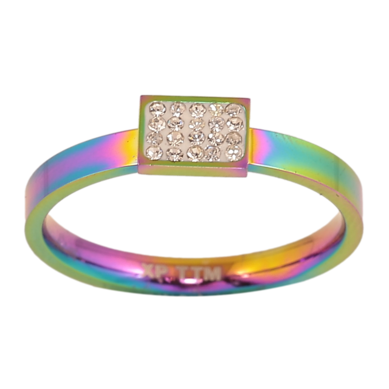 Каблучка Xuping TTM Stainless Steel Колір Хамелеон «Інкрустація кристалами» фото №3