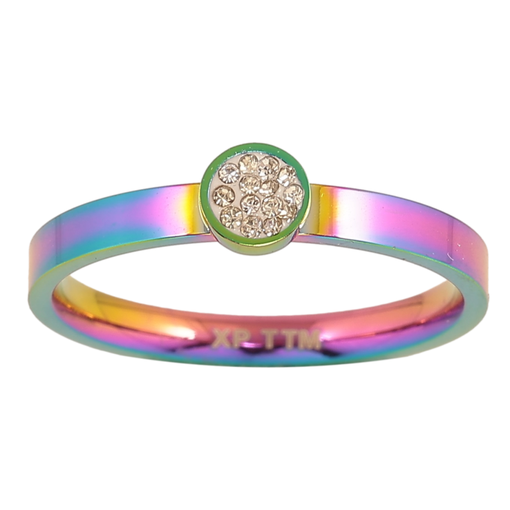 Каблучка Xuping TTM Stainless Steel Колір Хамелеон «Інкрустація кристалами» фото №2
