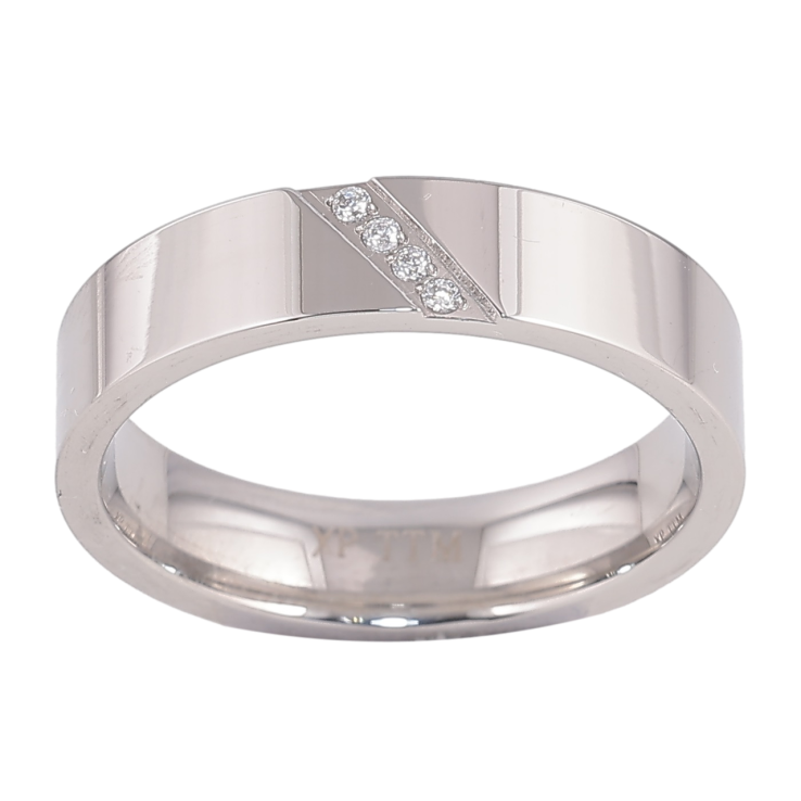 Каблучка Xuping TTM Stainless Steel Колір Родій «Візерунок кристалами, шир. 5мм» фото №19