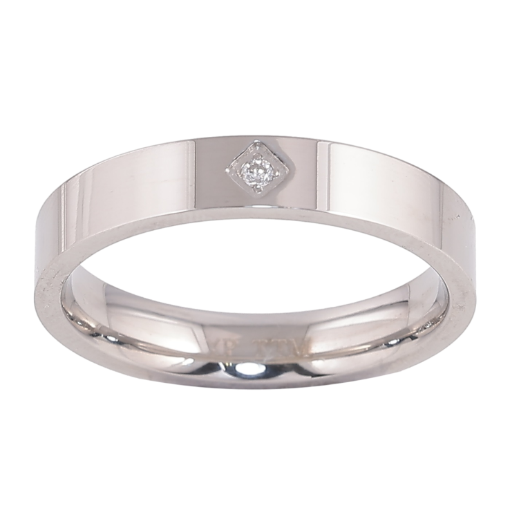 Каблучка Xuping TTM Stainless Steel Колір Родій Кристал, шир. 4мм фото №18