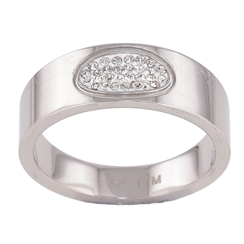 Кольцо Xuping TTM Stainless Steel Цвет Родий Узор с кристаллами фото №14