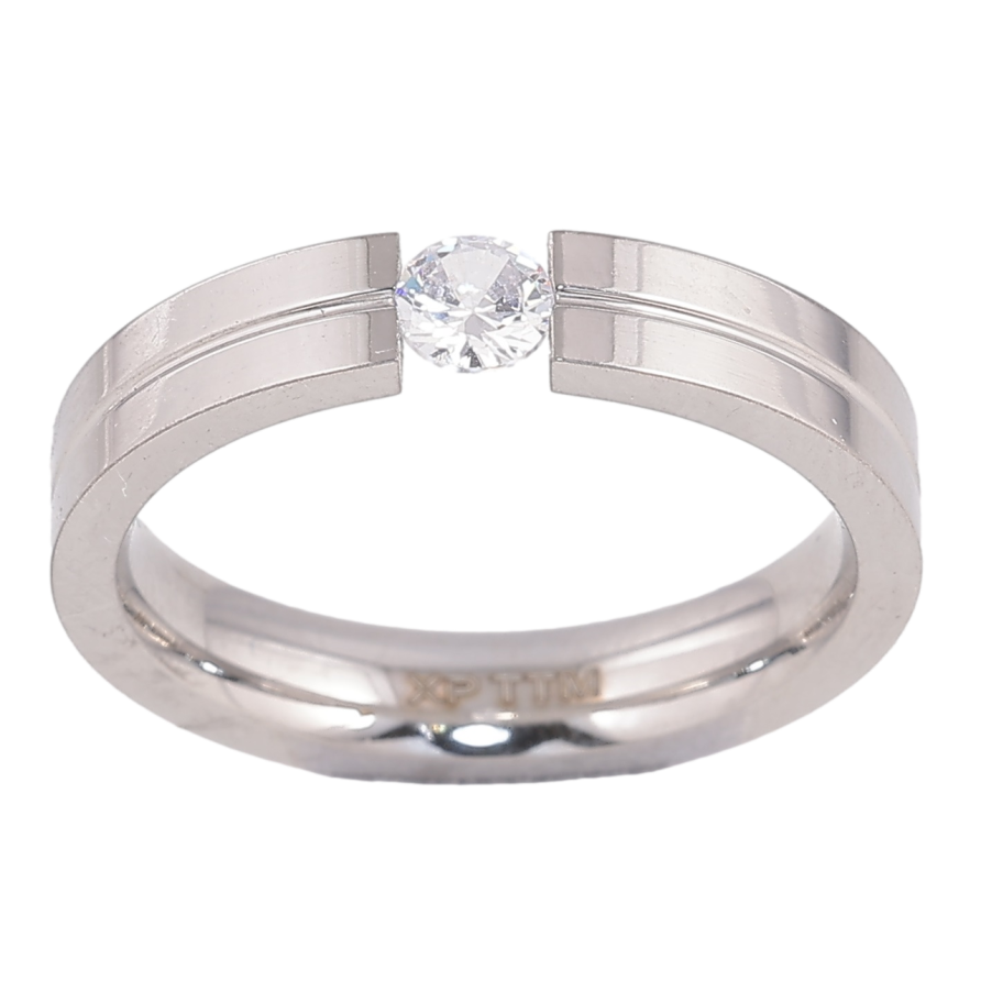 Каблучка Xuping TTM Stainless Steel Колір Родій «Вставка кристал» фото №1