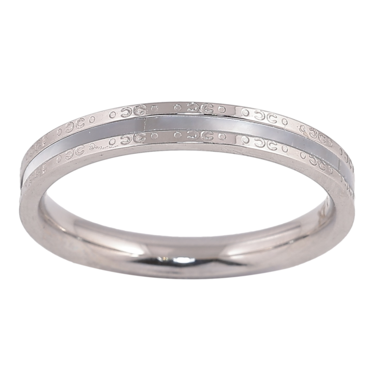 Каблучка Xuping TTM Stainless Steel Колір Родій Перламутрова вставка, шир. 3мм фото №14