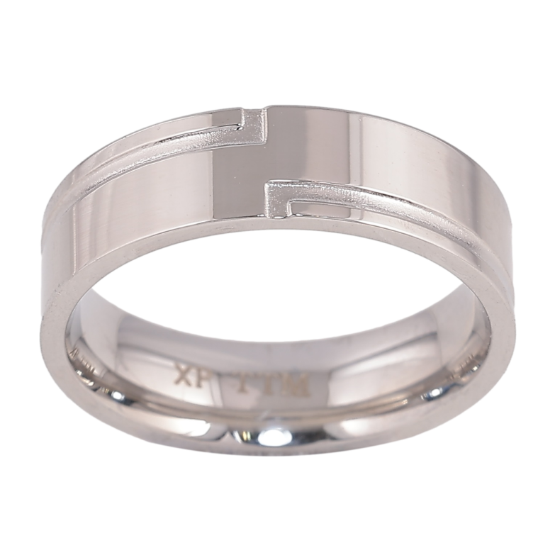 Каблучка Xuping TTM Stainless Steel Колір Родій Декоративний візерунок, шир. 6мм фото №12