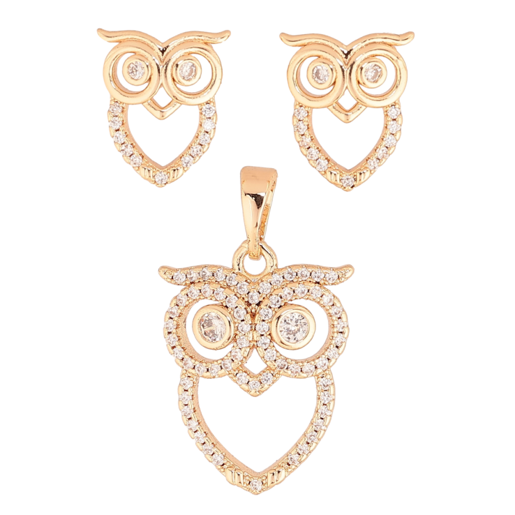 Набір Xuping M&L Колір 18K Сережки Кулон «Сови» фото №24