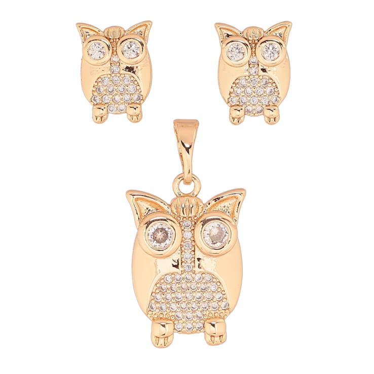 Набір Xuping M&L Колір 18K Сережки Кулон «Сови» фото №13
