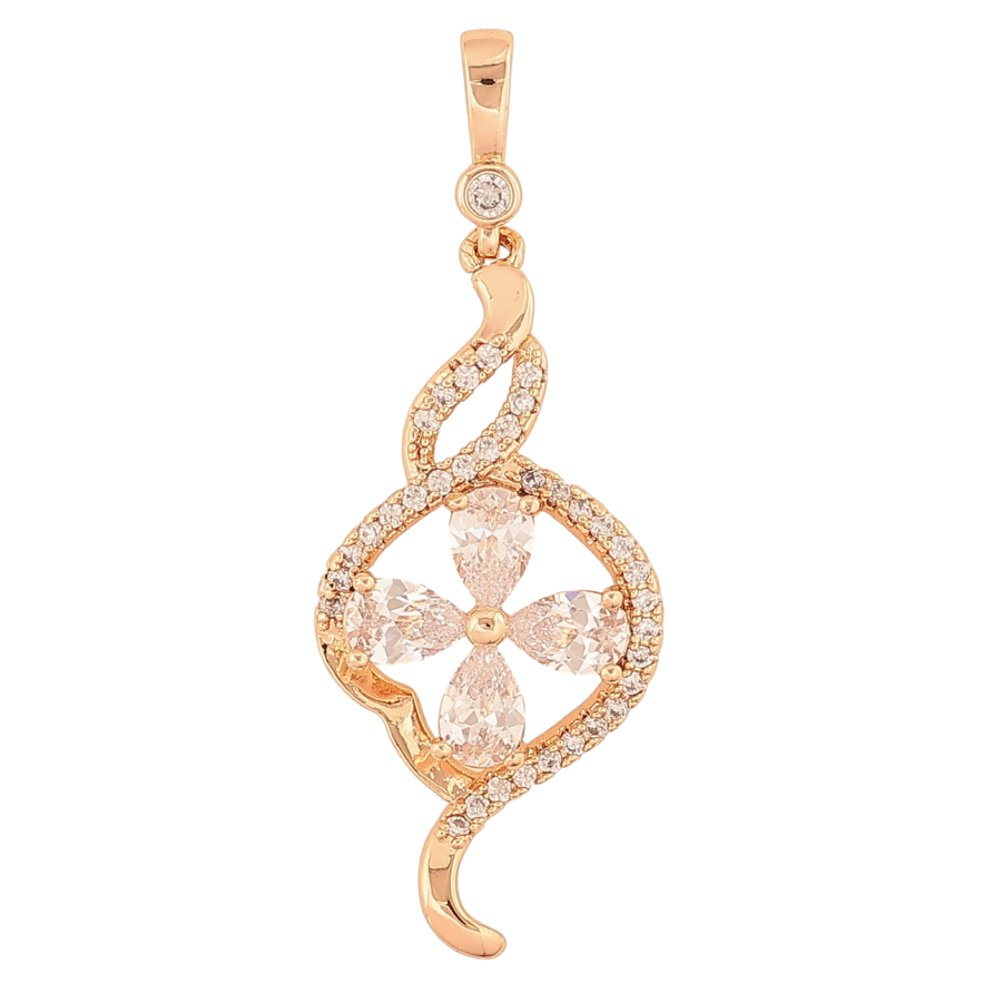 Кулон Xuping M&L Колір 18К «Декоративний візерунок з інкрустацією кристалами» для ланцюжка до 2мм фото №1