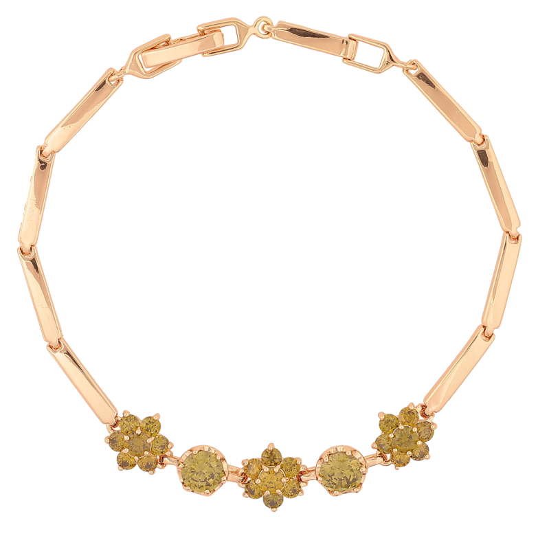 Браслет Xuping M&L Колір 18K «Квіточки з оливковими кристалами» довжина 18см х 2-8мм фото №20