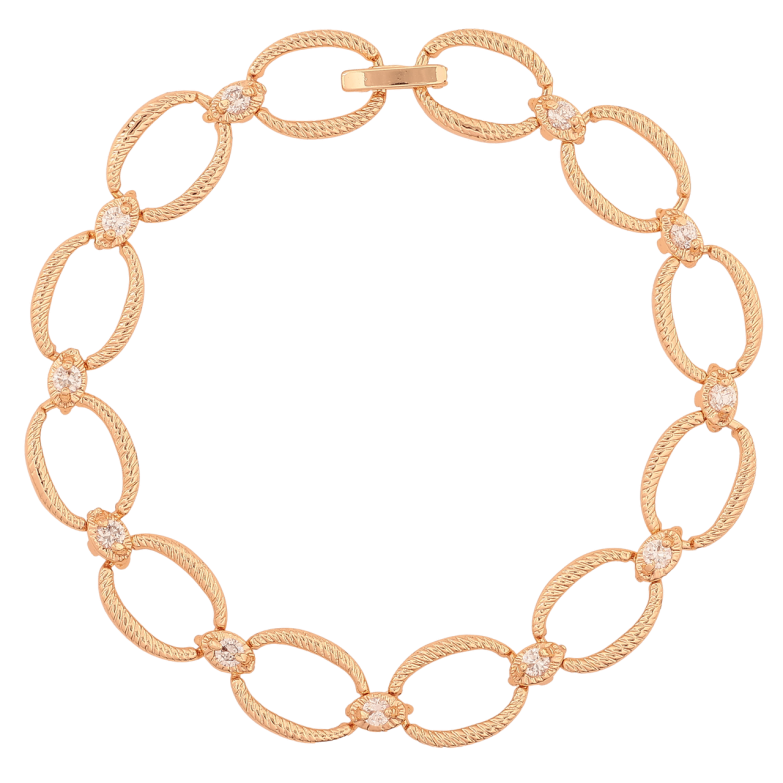 Браслет Xuping M&L Цвет 18K Овальные звенья с кристаллами» длинна 19.5см х 10мм фото №8