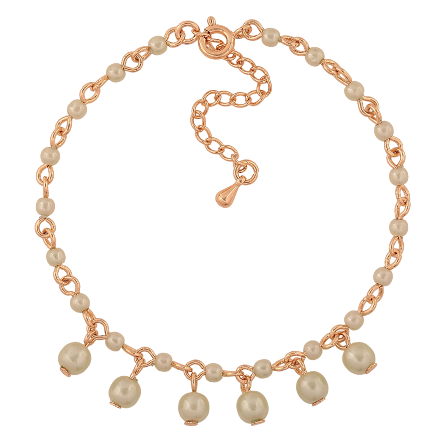 Браслет Xuping M&L Цвет 18K Цепочка с оливковыми бусинами» длинна с доп.цепочкой 17.5-22см х 3мм фото №1