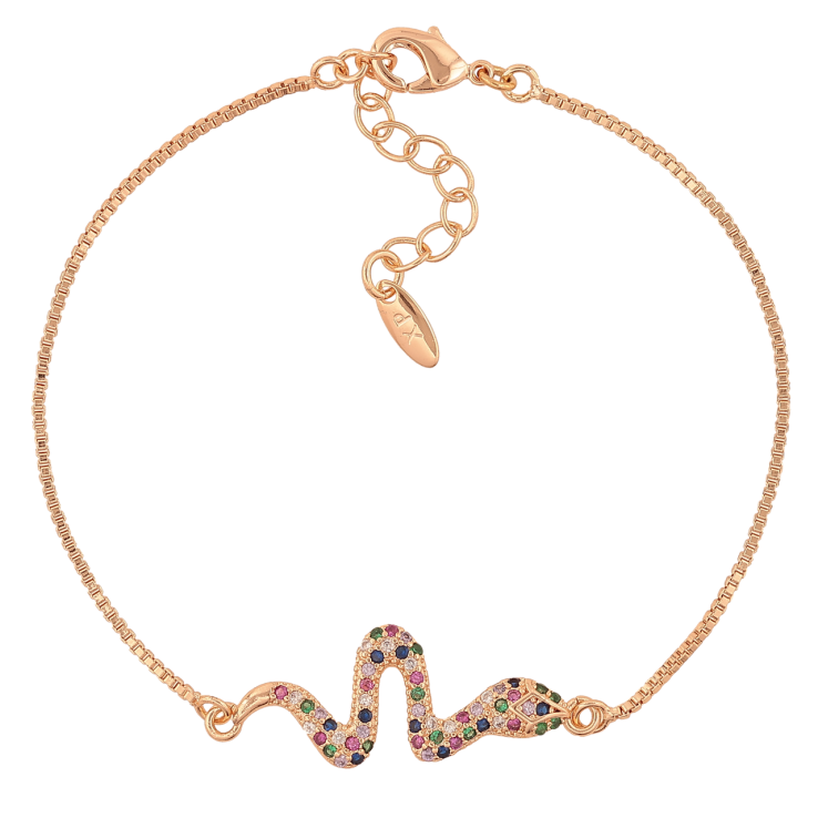 Браслет Xuping M&L Колір 18K «Змійка з різнокольоровими кристалами» довжина з доп.ланцюжком 18-21см х 1мм фото №10