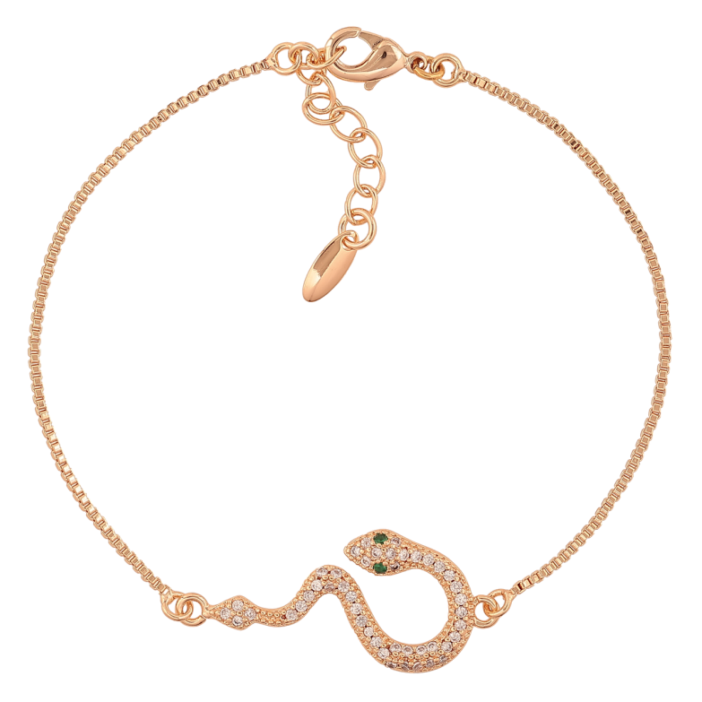 Браслет Xuping M&L Колір 18K «Змійка з кристалами» довжина з доп.ланцюжком 18-21см х 1мм фото №3