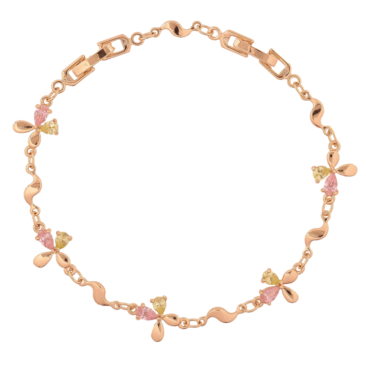 Браслет Xuping M&L Колір 18K «Квіточки з кольоровими кристалами» довжина з доп. замком 17,21см х 4-10мм фото №24