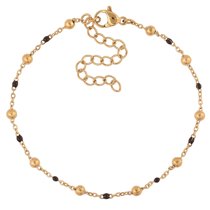 Браслет Xuping ТТМ Stainless Steel цвет 14К Цепочка с бусинами с доп.цеп 18-23см х 1-3мм фото №22