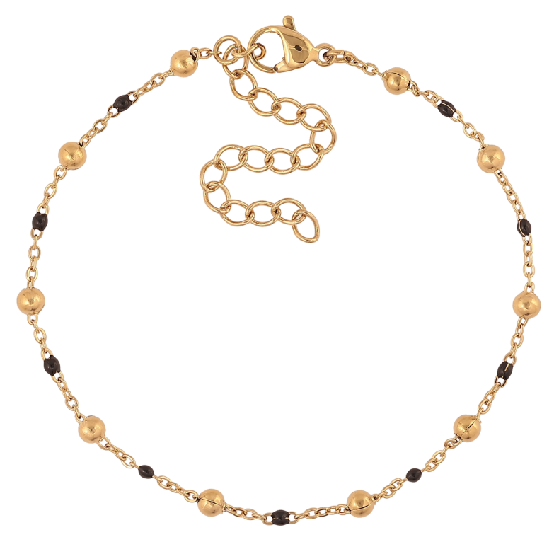 Браслет Xuping ТТМ Stainless Steel колір 14К «Ланцюжок з намистинами» з доп.ланцюгом 18-23см х 1-3мм фото №4