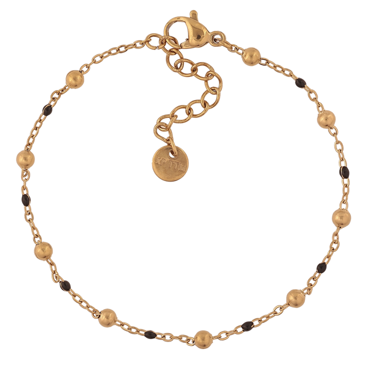 Браслет Xuping ТТМ Stainless Steel колір 14К «Ланцюжок з намистинами» з доп.ланцюгом 17-20см х 1-3мм фото №9