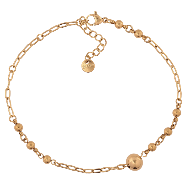 Браслет Xuping ТТМ Stainless Steel колір 14К (на ногу) «Ланцюжок з намистинами» довжина 23-26см х 3-8мм фото №14