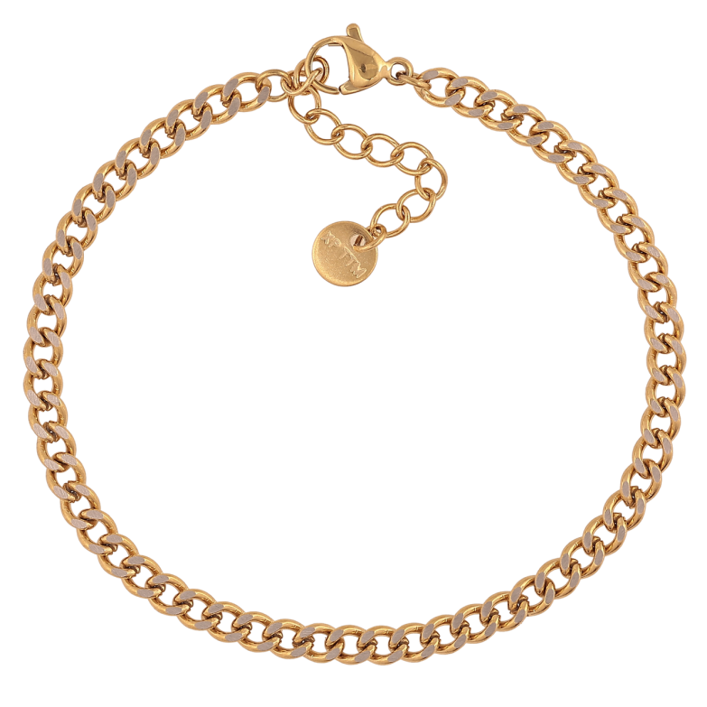 Браслет Xuping ТТМ Stainless Steel колір 14К «Ланцюжок Панцирний» з доп.ланцюгом 17-20см х 4мм фото №1