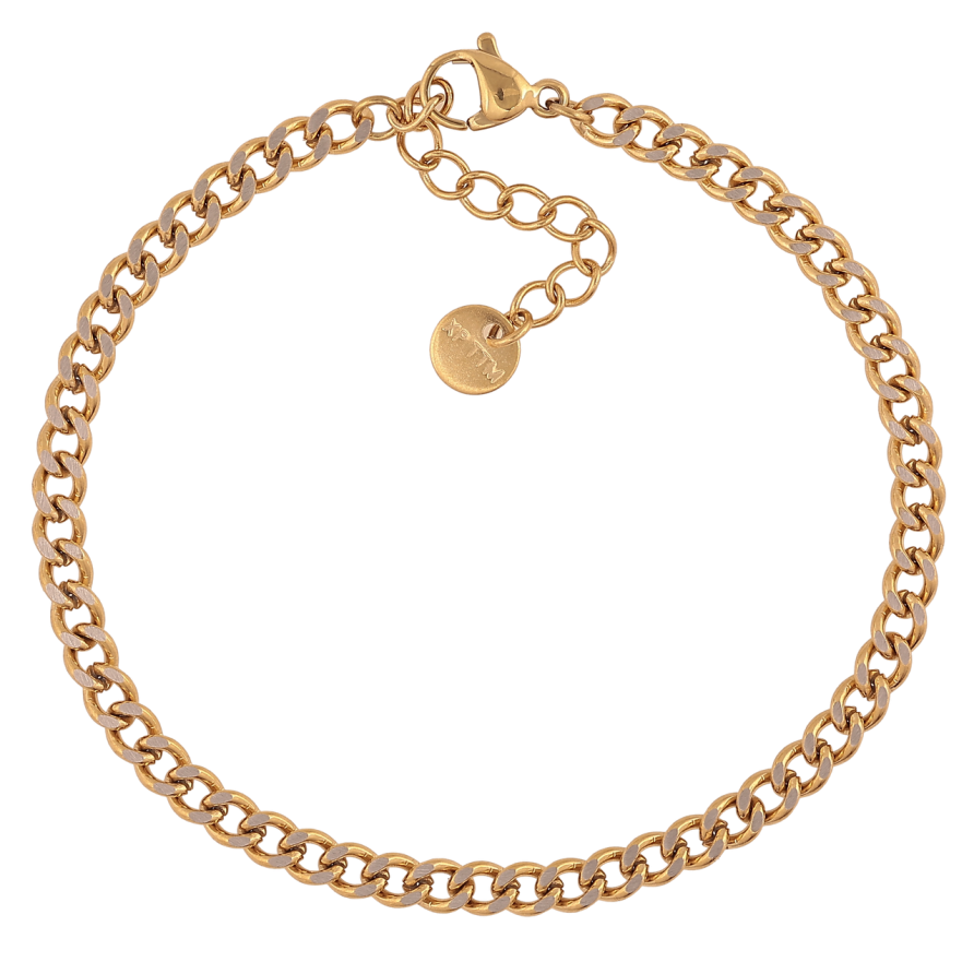 Браслет Xuping ТТМ Stainless Steel колір 14К «Ланцюжок Панцирний» з доп.ланцюгом 17-20см х 4мм фото №1