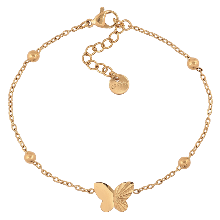 Браслет Xuping ТТМ Stainless Steel цвет 14К Цепочка с бабочкой с доп.цеп 17.5-20.5см х 2-9мм фото №23