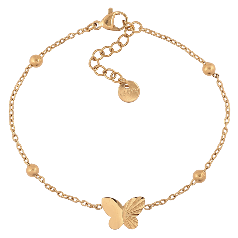 Браслет Xuping ТТМ Stainless Steel колір 14К «Ланцюжок з метеликом» з доп.ланцюгом 17.5-20.5см х 2-9мм фото №10