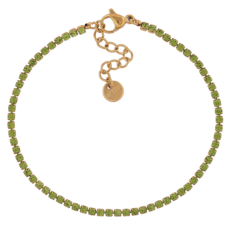 Браслет Xuping ТТМ Stainless Steel колір 14К «Доріжка зелених кристалів» з доп.ланцюгом 18-21см х 2мм фото №22