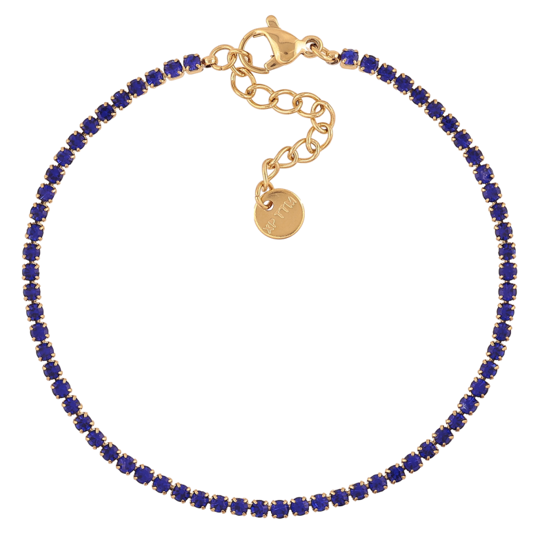 Браслет Xuping ТТМ Stainless Steel колір 14К «Доріжка синіх кристалів» з доп.ланцюгом 17.5-20.5см х 2мм фото №14