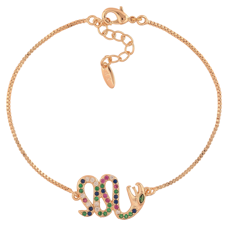 Браслет Xuping M&L Колір 18K «Змійка з різнокольоровими кристалами» довжина з доп.ланцюжком 17.5-20.5см х 1мм фото №6