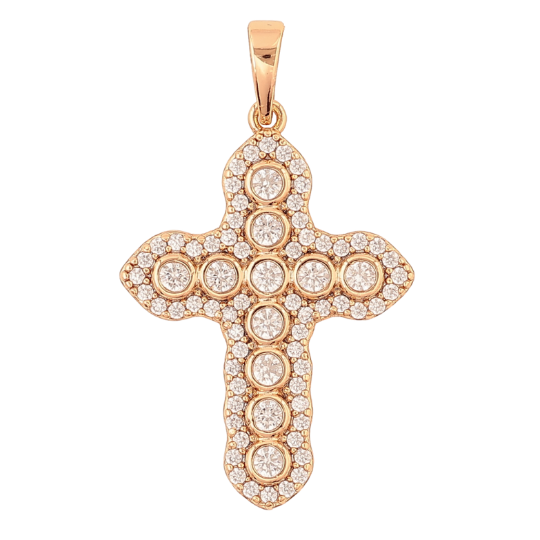 Кулон Xuping Позолота 18K «Хрест з кристалами» для ланцюжка до 6мм фото №1