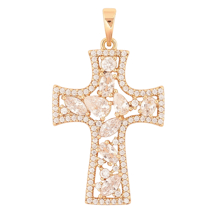 Кулон Xuping Позолота 18K «Хрест з кристалами» для ланцюжка до 6мм фото №18