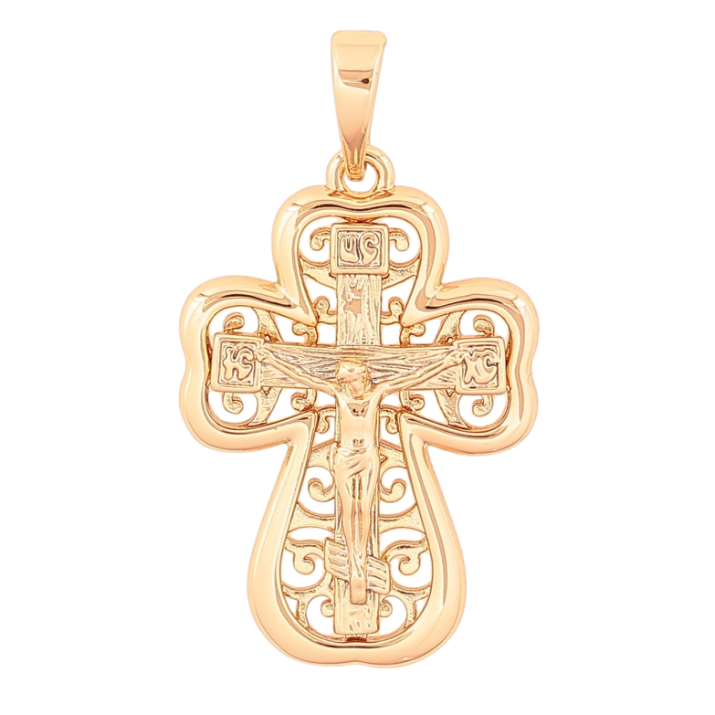 Кулон Xuping Позолота 18K Крест с Распятием для цепочки до 6мм фото №1