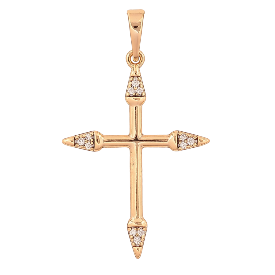 Кулон Xuping Позолота 18K «Хрест з кристалами» для ланцюжка до 6мм фото №1