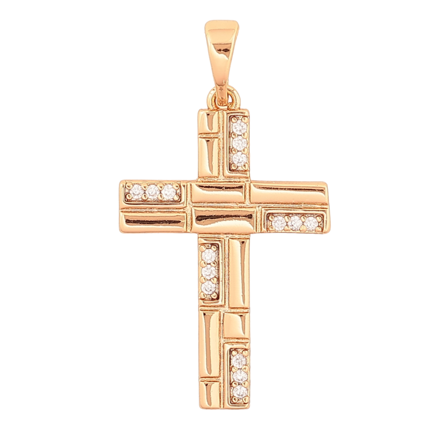 Кулон Xuping Позолота 18K «Хрест з кристалами» для ланцюжка до 5мм фото №1