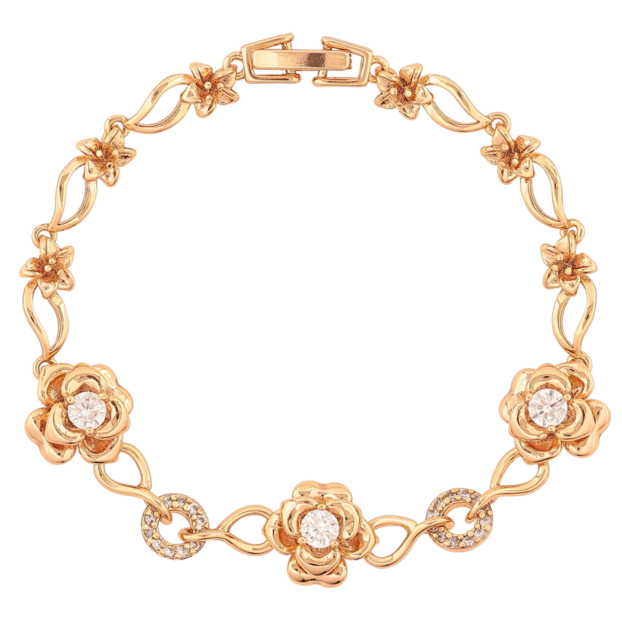 Браслет Xuping Позолота 18K «Квіточки» розмір 17.5см х 5-11мм фото №1