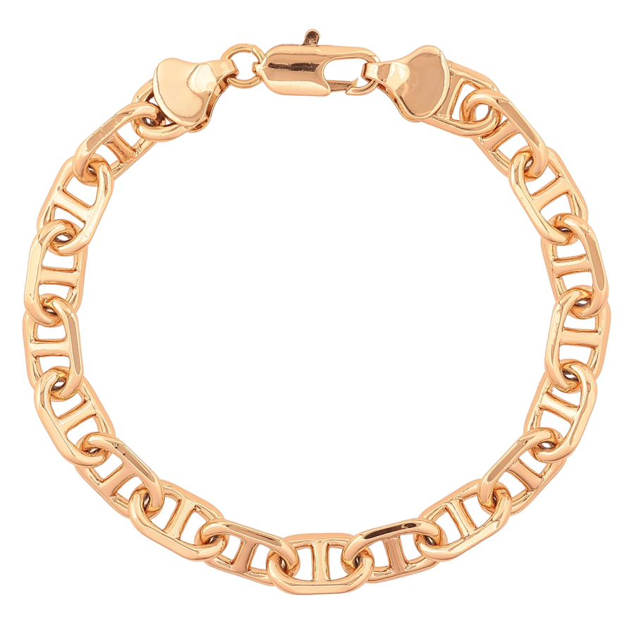 Браслет Xuping Позолота 18K «Ланцюжок плетіння Морський ланцюг» розмір 18.5см х 7мм фото №1