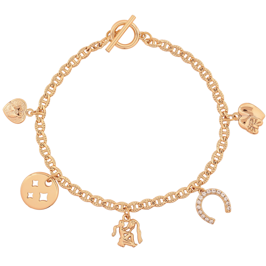 Браслет Xuping Позолота 18K «Ланцюжок з підвісками» розмір 18см х 3.5мм фото №1