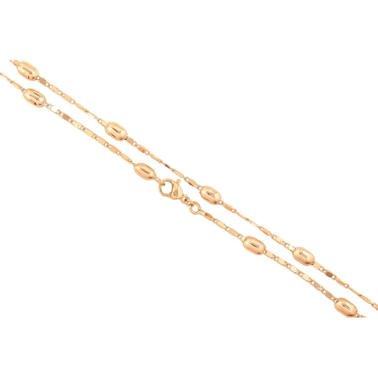 Ланцюжок Xuping Позолота 18K «Плетіння Морський ланцюг перекручений з намистинами» довжина 45см х 2-4мм фото №9